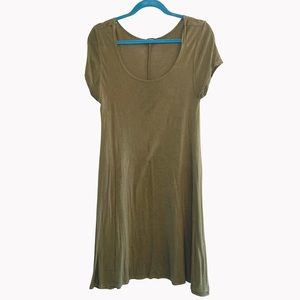 Short sleeved army green tshirt dress